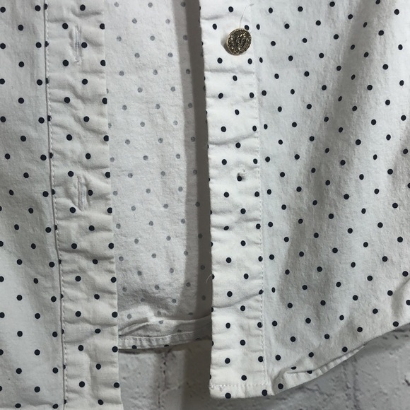 Anne Klein button down white with black dots - Picture 5 of 11